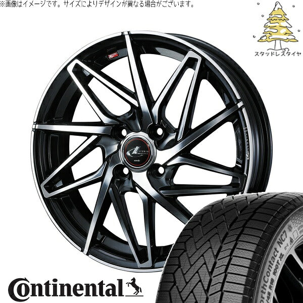 コンチネンタル ノースコンタクト NC7 195/65R15 + レオニス IT パールブラック/ミラーカット 15インチ 5.5J +43 4H100P スタッドレス・ホイール4本セット。1枚目。