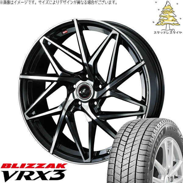 ブリヂストン ブリザック VRX3 215/55R17 + レオニス IT パールブラック/ミラーカット 17インチ 7J +53 5H114.3P スタッドレス・ホイール4本セット。1枚目。