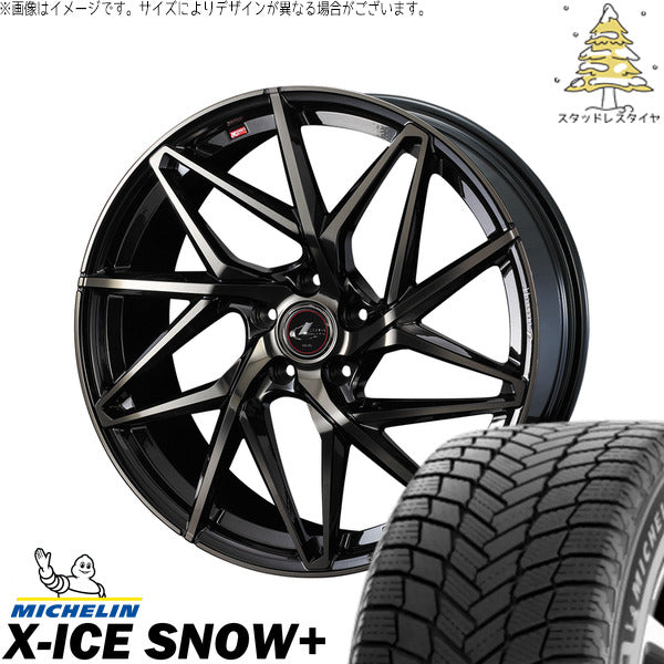 ミシュラン エックスアイス スノー+ 245/35R20 + レオニス IT パールブラックミラーカット/チタントップ 20インチ 8.5J +52 5H114.3P スタッドレス・ホイール4本セット。1枚目。