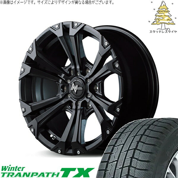 トーヨータイヤ ウィンタートランパス TX 215/65R16 + ナイトロパワー ジャベリン セミグロスブラック/ピアスミルド 16インチ 6.5J +38 6H139.7P スタッドレス・ホイール4本セット。1枚目。
