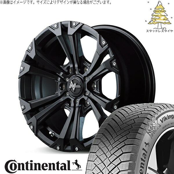 コンチネンタル バイキングコンタクト8 265/70R17 + ナイトロパワー ジャベリン セミグロスブラック/ピアスミルド 17インチ 8J +20 6H139.7P スタッドレス・ホイール4本セット。1枚目。