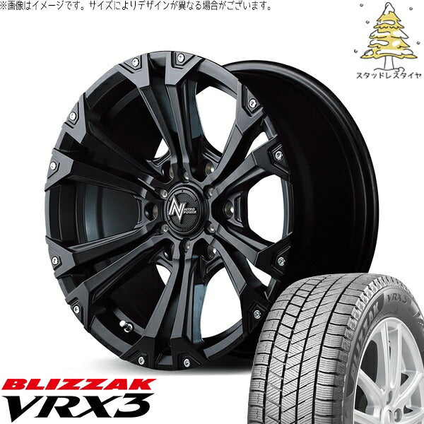 ブリヂストン ブリザック VRX3 215/70R16 + ナイトロパワー ジャベリン セミグロスブラック/ピアスミルド 16インチ 6.5J +38 6H139.7P スタッドレス・ホイール4本セット。1枚目。