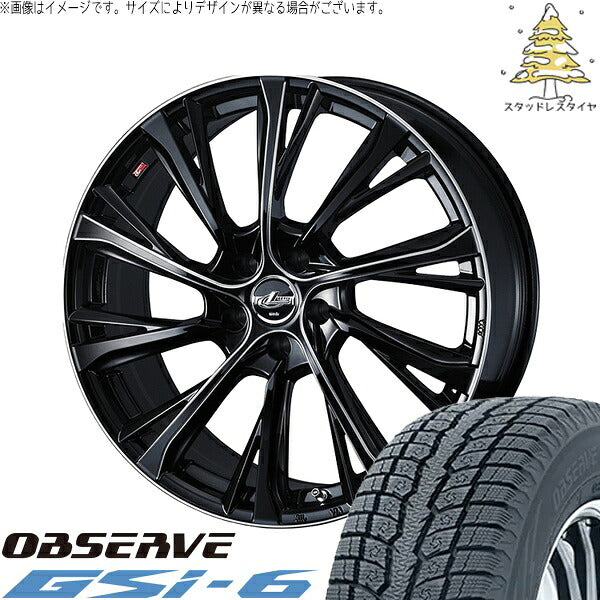 トーヨータイヤ オブザーブ Gsi-6 215/70R16 + レオニス JG ブラック/SCマシニング 16インチ 6.5J +47 5H114.3P スタッドレス・ホイール4本セット。1枚目。