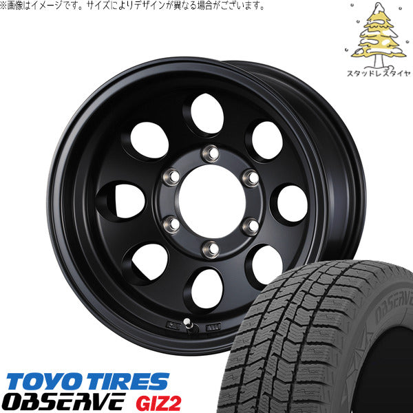 トーヨータイヤ OBSERVE 205/65R16 + ジムライン タイプ2 マットブラック 16インチ 7J +38 5H114.3P スタッドレス・ホイール4本セット。1枚目。