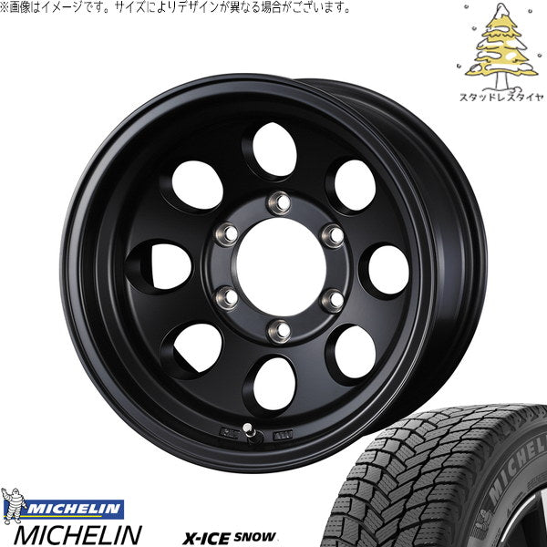 ミシュラン エックスアイス スノー 265/70R18 + ジムライン タイプ2 マットブラック 18インチ 7.5J +65 6H139.7P スタッドレス・ホイール4本セット。1枚目。