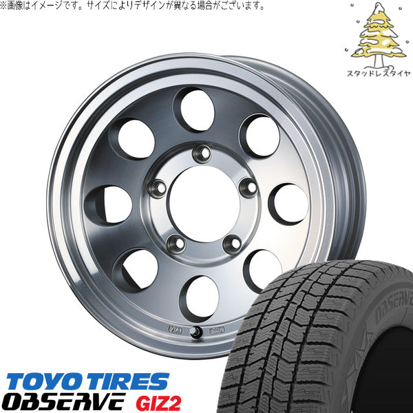 トーヨータイヤ OBSERVE 205/65R16 + ジムライン タイプ2 ポリッシュ 16インチ 7J +38 5H114.3P スタッドレス・ホイール4本セット。1枚目。