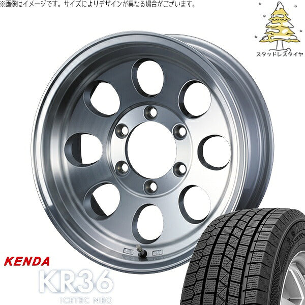 ケンダ アイステックネオ KR36 215/70R16 + ジムライン タイプ2 ポリッシュ 16インチ 6J -5 5H139.7P スタッドレス・ホイール4本セット。1枚目。