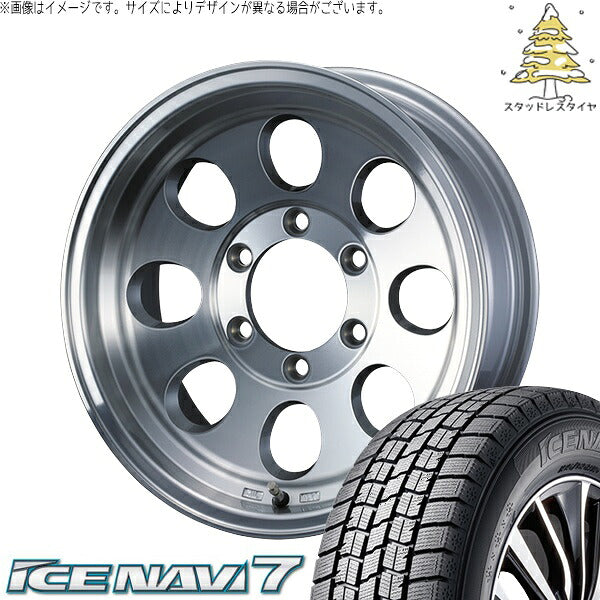グッドイヤー アイスナビ7 195/65R16 + ジムライン タイプ2 ポリッシュ 16インチ 7J +38 5H114.3P スタッドレス・ホイール4本セット。1枚目。
