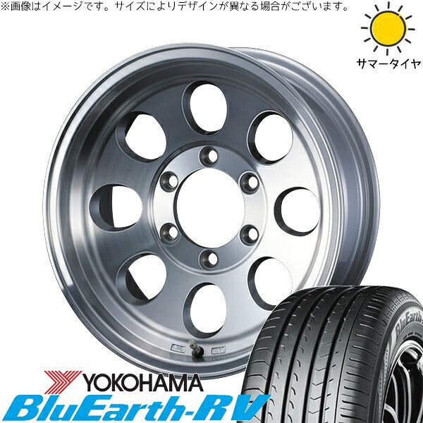 ヨコハマタイヤ ブルーアース RV03 215/65R16 + ジムライン タイプ2 ポリッシュ 16インチ 7J +38 5H114.3P サマー・ホイール4本セット。1枚目。