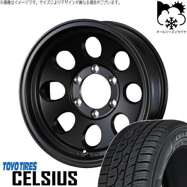 トーヨータイヤ セルシアス 215/65R16 + ジムライン タイプ2 マットブラック 16インチ 7J +38 5H114.3P オールシーズン・ホイール4本セット。1枚目。