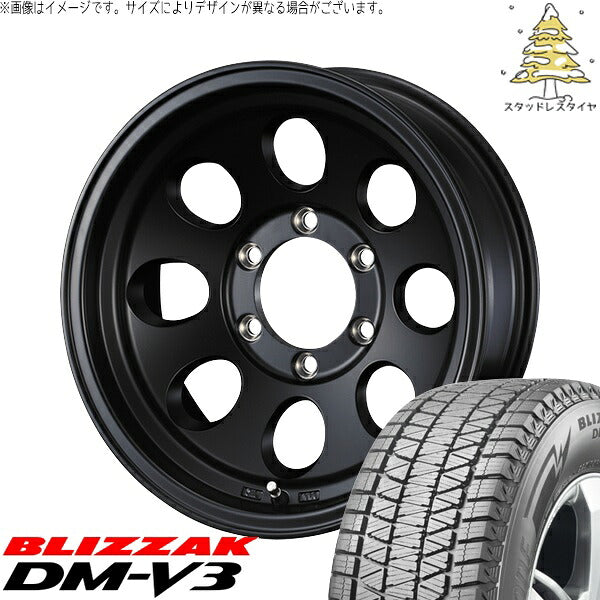 ブリヂストン ブリザック DM-V3 215/70R16 + ジムライン タイプ2 マットブラック 16インチ 6J -5 5H139.7P スタッドレス・ホイール4本セット。1枚目。