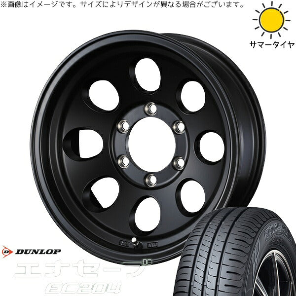 ダンロップ エナセーブ EC204 215/65R16 + ジムライン タイプ2 マットブラック 16インチ 7J +38 5H114.3P サマー・ホイール4本セット。1枚目。