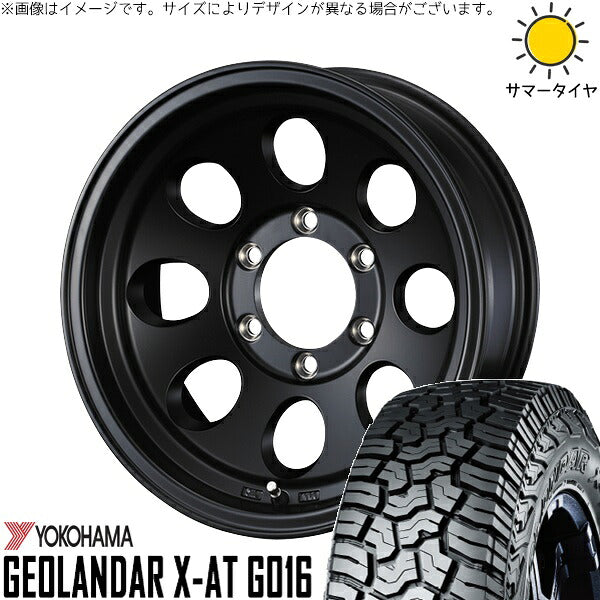 ヨコハマタイヤ ジオランダー X-AT G016 225/75R16 + ジムライン タイプ2 マットブラック 16インチ 6J -5 5H139.7P サマー・ホイール4本セット。1枚目。