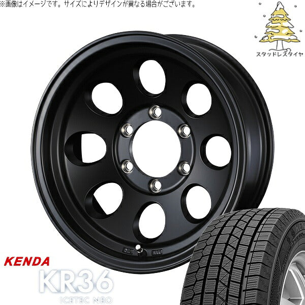 ケンダ アイステックネオ KR36 205/65R16 + ジムライン タイプ2 マットブラック 16インチ 7J +38 5H114.3P スタッドレス・ホイール4本セット。1枚目。