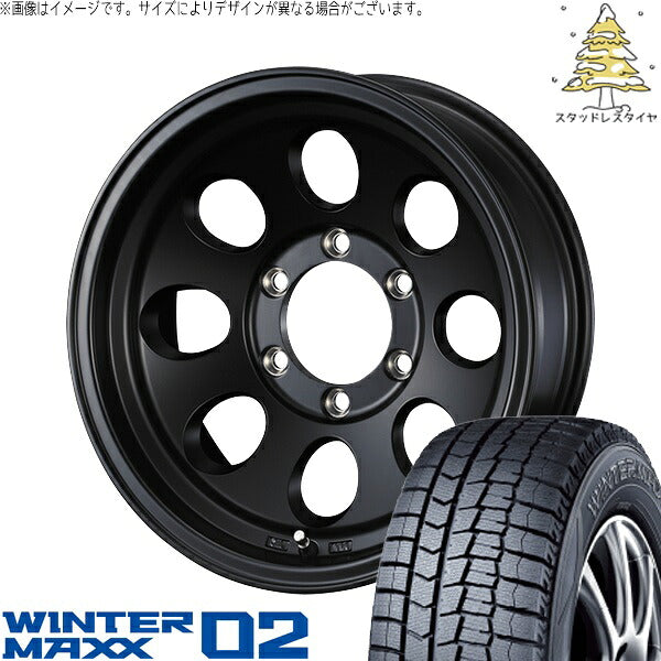 ダンロップ ウィンターマックス02 205/65R16 + ジムライン タイプ2 マットブラック 16インチ 7J +38 5H114.3P スタッドレス・ホイール4本セット。1枚目。