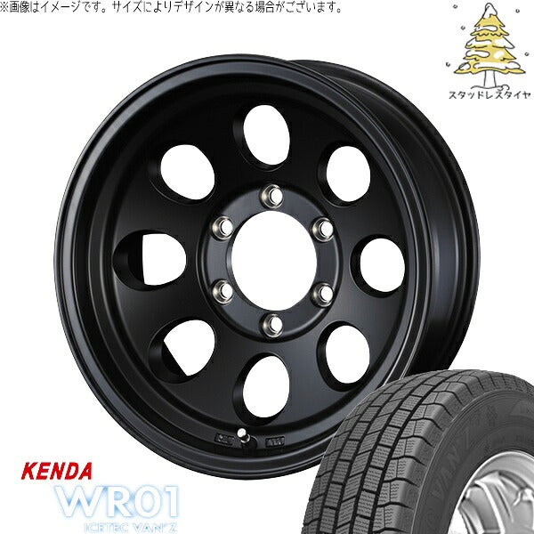 ケンダ アイステックバン WR01 195/80R15 + ジムライン タイプ2 マットブラック 15インチ 6J ±0 5H139.7P スタッドレス・ホイール4本セット。1枚目。