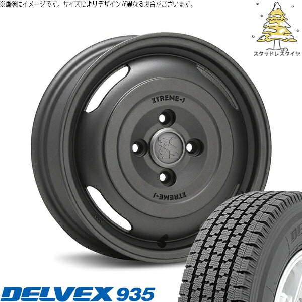 トーヨータイヤ デルベックス 935 165/80R14 + エクストリームJ ジャーニー ガンブラック 14インチ 5J +48 5H114.3P スタッドレス・ホイール4本セット。1枚目。
