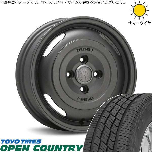 トーヨータイヤ オープンカントリー H/T2 155/65R14 + エクストリームJ ジャーニー ガンブラック 14インチ 4.5J +43 4H100P サマー・ホイール4本セット。1枚目。