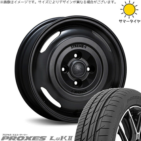 トーヨータイヤ プロクセス LuK2 155/65R14 + エクストリームJ ジャーニー サテンブラック 14インチ 4.5J +43 4H100P サマー・ホイール4本セット。1枚目。
