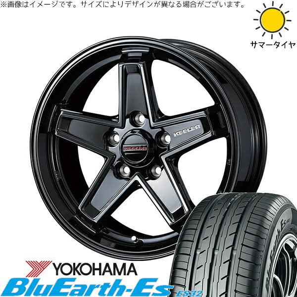 ヨコハマタイヤ ブルーアース ES32 215/45R17 + キーラータクティクス グロスブラック 17インチ 7J +38 5H114.3P サマー・ホイール4本セット。1枚目。