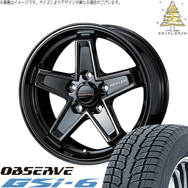 トーヨータイヤ オブザーブ Gsi-6 (OBSERVE Gsi-6) 225/65R17 + キーラータクティクス グロスブラック 17インチ 7.0J +38 5H114.3P スタッドレス・ホイール4本セット。1枚目。