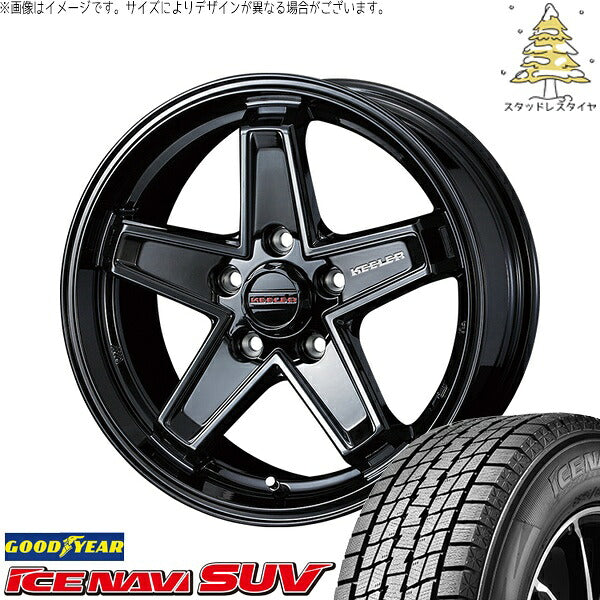 グッドイヤー アイスナビ SUV (ICENAVI SUV) 225/70R16 + キーラータクティクス グロスブラック 16インチ 7.0J +38 5H114.3P スタッドレス・ホイール4本セット。1枚目。