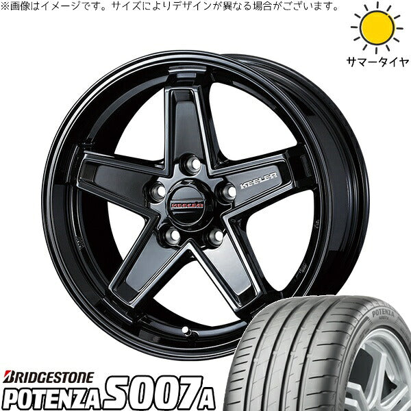 ブリヂストン ポテンザ S007A 215/45R17 + キーラータクティクス グロスブラック 17インチ 7J +38 5H114.3P サマー・ホイール4本セット。1枚目。