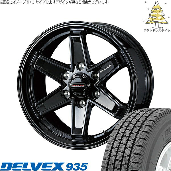 トーヨータイヤ デルベックス 935 (DELVEX 935) 195/80R15 + キーラータクティクス グロスブラック 15インチ 6J +33 6H139.7P スタッドレス・ホイール4本セット。1枚目。