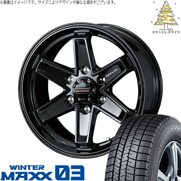 ダンロップ ウィンターマックス03 (WINTERMAXX03 WM03) 215/70R15 + キーラータクティクス グロスブラック 15インチ 6J +33 6H139.7P スタッドレス・ホイール4本セット。1枚目。