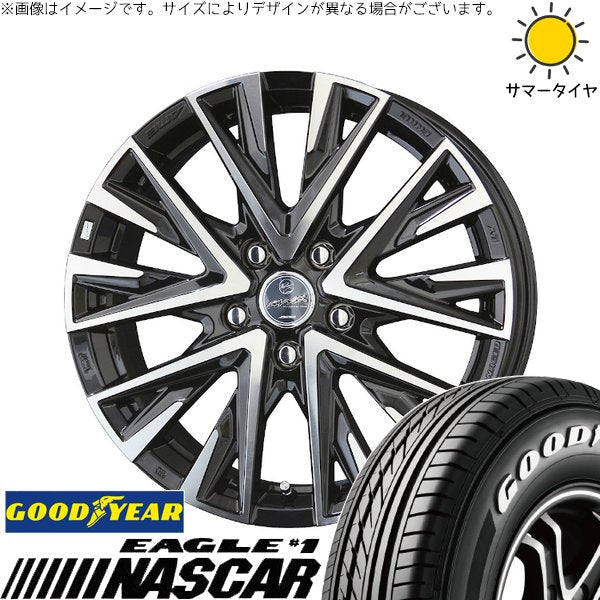 グッドイヤー イーグル ナスカー 215/60R17 + スマック レジーナ サファイアブラックポリッシュ 17インチ 7J +38 5H114.3P サマー・ホイール4本セット。1枚目。