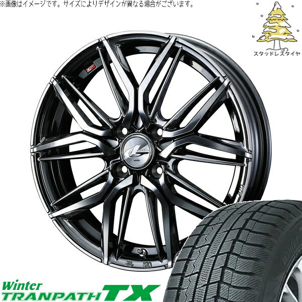 トーヨータイヤ ウィンタートランパス TX 165/65R15 + レオニス LM ブラックメタルコート/ミラーカット 15インチ 4.5J +45 4H100P スタッドレス・ホイール4本セット。1枚目。