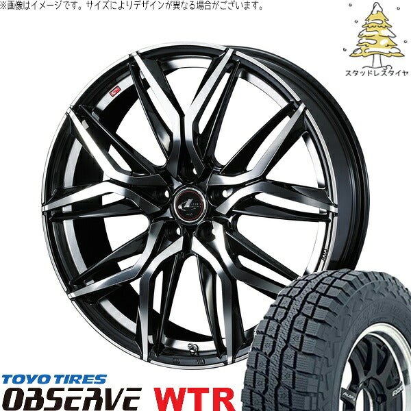 トーヨータイヤ オブザーブ W/T-R 225/70R16 + レオニス LM パールブラック/ミラーカット 16インチ 6.5J +40 5H114.3P スタッドレス・ホイール4本セット。1枚目。