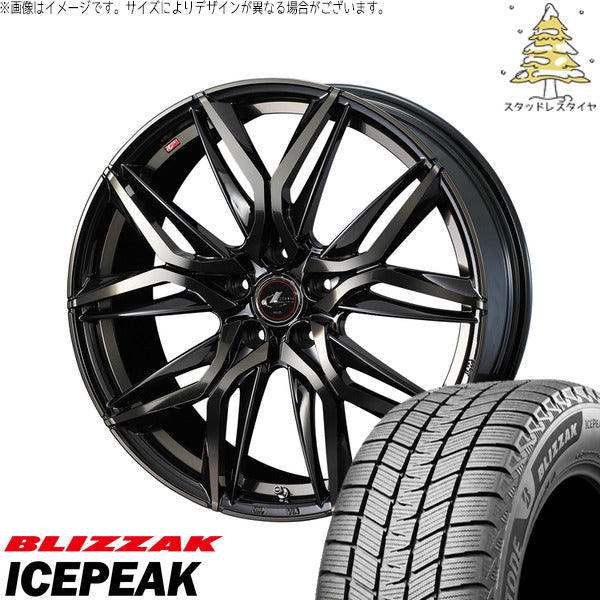 ブリヂストン ブリザック ICEPEAK 235/60R18 + レオニス LM パールブラックミラーカット/チタントップ 18インチ 8J +42 5H114.3P スタッドレス・ホイール4本セット。1枚目。