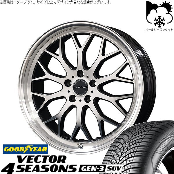 グッドイヤー ベクター4シーズンズ GEN-3 SUV 235/55R19 + ヴェネルディ ルガーノ ミラーカット/ブラックメタリック 19インチ 8J +38 5H114.3P オールシーズン・ホイール4本セット。1枚目。