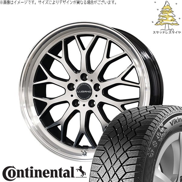 コンチネンタル バイキングコンタクト セブン (VikingContact7) 245/40R20 + ヴェネルディ ルガーノ ミラーカット/ブラックメタリック 20インチ 8J +38 5H114.3P スタッドレス・ホイール4本セット。1枚目。