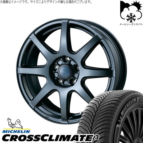 ミシュラン CROSSCLIMATE 3 215/60R17 + AZ sports LX-8 ダークグレーメタリック 17インチ 7.0J +48 5H114.3P オールシーズン・ホイール4本セット。1枚目。