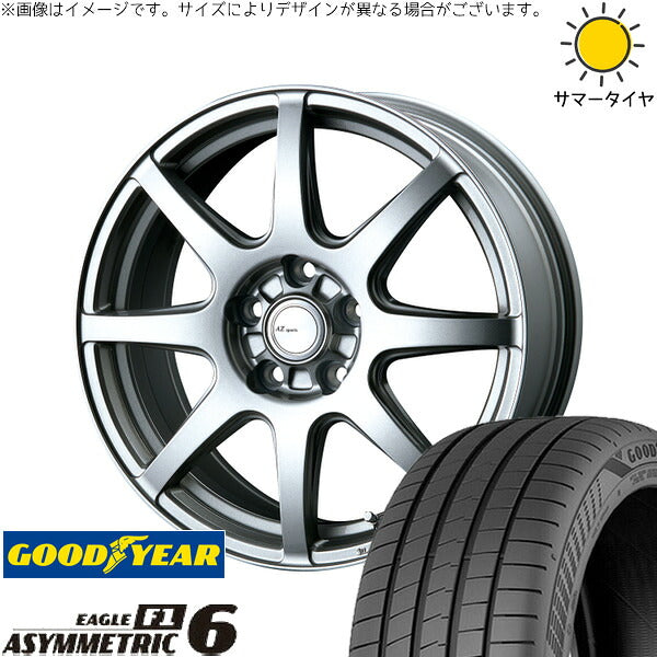 グッドイヤー イーグル F1 アシンメトリック6 225/40R18 + AZ sports LX-8 クロームシルバー 18インチ 7.5J +38 5H114.3P サマー・ホイール4本セット。1枚目。