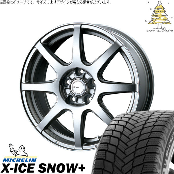 ミシュラン エックスアイス スノー+ 225/50R18 + AZ sports LX-8 クロームシルバー 18インチ 7.5J +38 5H114.3P スタッドレス・ホイール4本セット。1枚目。