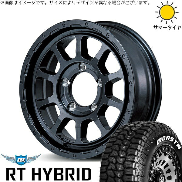 モンスタタイヤ RT ハイブリッド 185/85R16 + ナイトロパワー M10 パーシング バレルブラック 16インチ 5.5J +20 5H139.7P サマー・ホイール4本セット。1枚目。