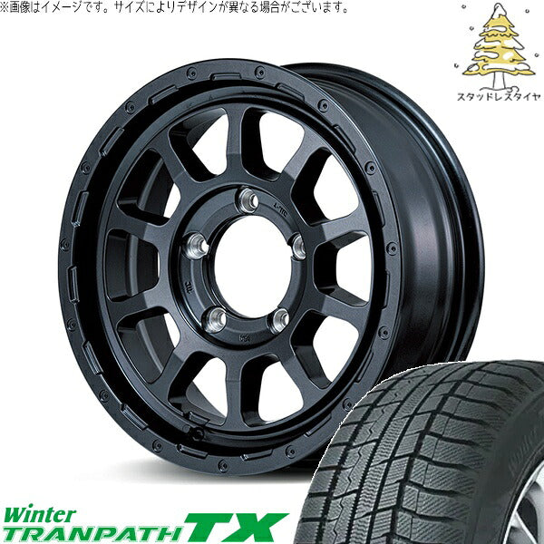 トーヨータイヤ ウィンタートランパス TX 215/70R16 + ナイトロパワー M10 パーシング バレルブラック 16インチ 5.5J +20 5H139.7P スタッドレス・ホイール4本セット。1枚目。