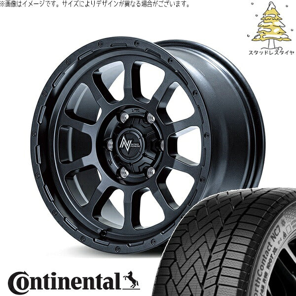 コンチネンタル ノースコンタクト NC7 215/65R16 + ナイトロパワー M10 パーシング バレルブラック 16インチ 7J +40 5H114.3P スタッドレス・ホイール4本セット。1枚目。