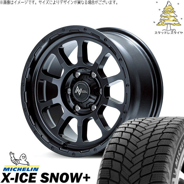 ミシュラン エックスアイス スノー+ 215/65R16 + ナイトロパワー M10 パーシング バレルブラック 16インチ 6.5J +38 6H139.7P スタッドレス・ホイール4本セット。1枚目。