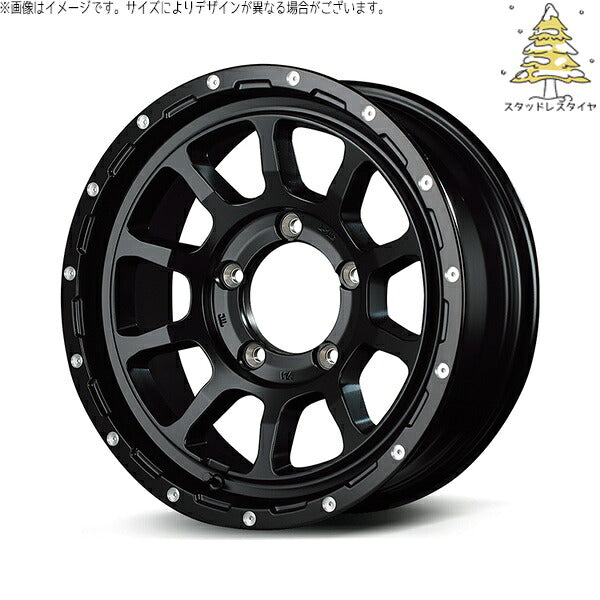 輸入スタッドレスタイヤ(銘柄指定不可) 215/70R16 + ナイトロパワー M10 パーシング セミグロスブラック/マシニング 16インチ 5.5J +20 5H139.7P ホイール4本セット。1枚目。