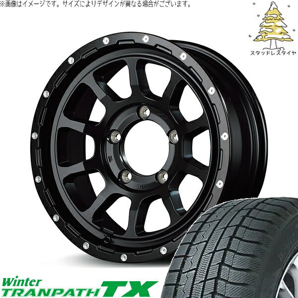 トーヨータイヤ ウィンタートランパス TX 215/70R16 + ナイトロパワー M10 パーシング セミグロスブラック/マシニング 16インチ 6J -5 5H139.7P スタッドレス・ホイール4本セット。1枚目。