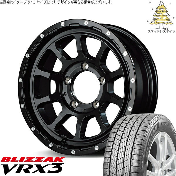ブリヂストン ブリザック VRX3 215/70R16 + ナイトロパワー M10 パーシング セミグロスブラック/マシニング 16インチ 5.5J +20 5H139.7P スタッドレス・ホイール4本セット。1枚目。
