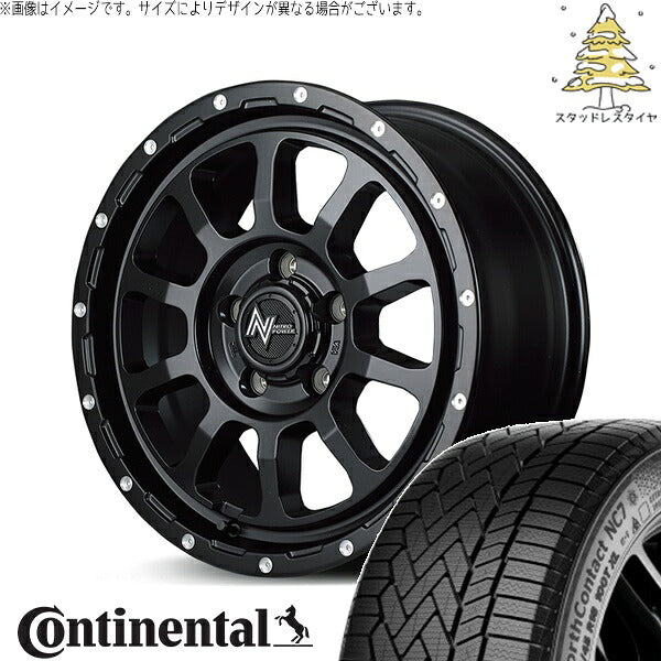 コンチネンタル ノースコンタクト NC7 205/60R16 + ナイトロパワー M10 パーシング セミグロスブラック/マシニング 16インチ 7J +40 5H114.3P スタッドレス・ホイール4本セット。1枚目。