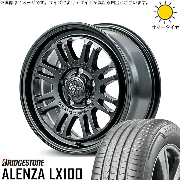 ブリヂストン アレンザ LX100 215/70R16 + ナイトロパワー M16 アサルト セミグロスブラック 16インチ 7J +40 5H114.3P サマー・ホイール4本セット。1枚目。