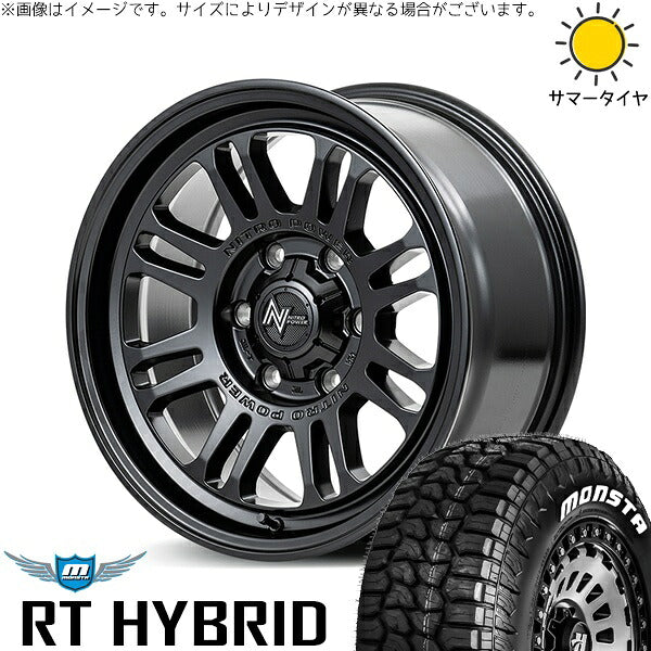 モンスタタイヤ RT ハイブリッド 215/65R16 + ナイトロパワー M16 アサルト セミグロスブラック 16インチ 6.5J +38 6H139.7P サマー・ホイール4本セット。1枚目。