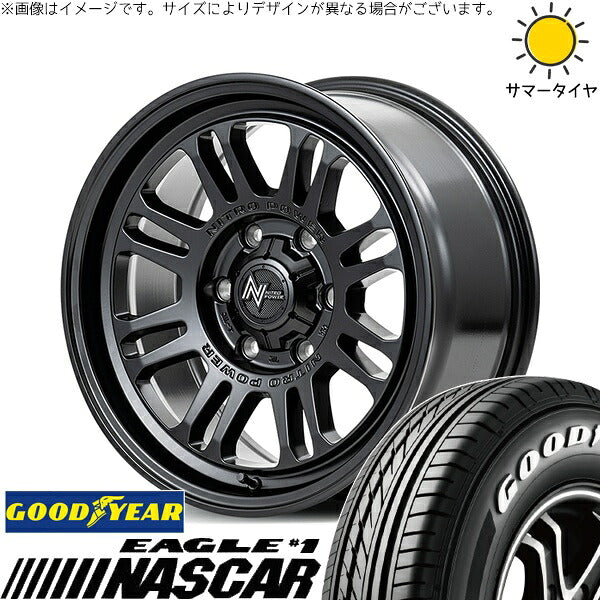 グッドイヤー イーグル ナスカー 215/65R16 + ナイトロパワー M16 アサルト セミグロスブラック 16インチ 6.5J +38 6H139.7P サマー・ホイール4本セット。1枚目。