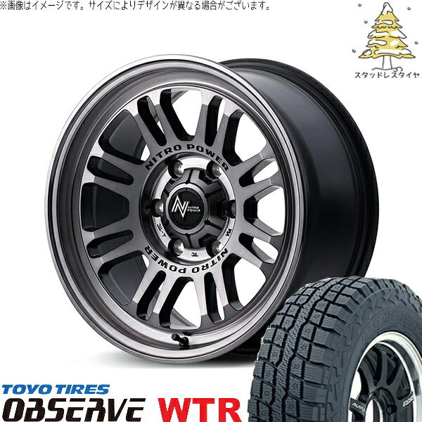 トーヨータイヤ オブザーブ W/T-R 225/70R16 + ナイトロパワー M16 アサルト スティールクリア 16インチ 7J +40 5H114.3P スタッドレス・ホイール4本セット。1枚目。